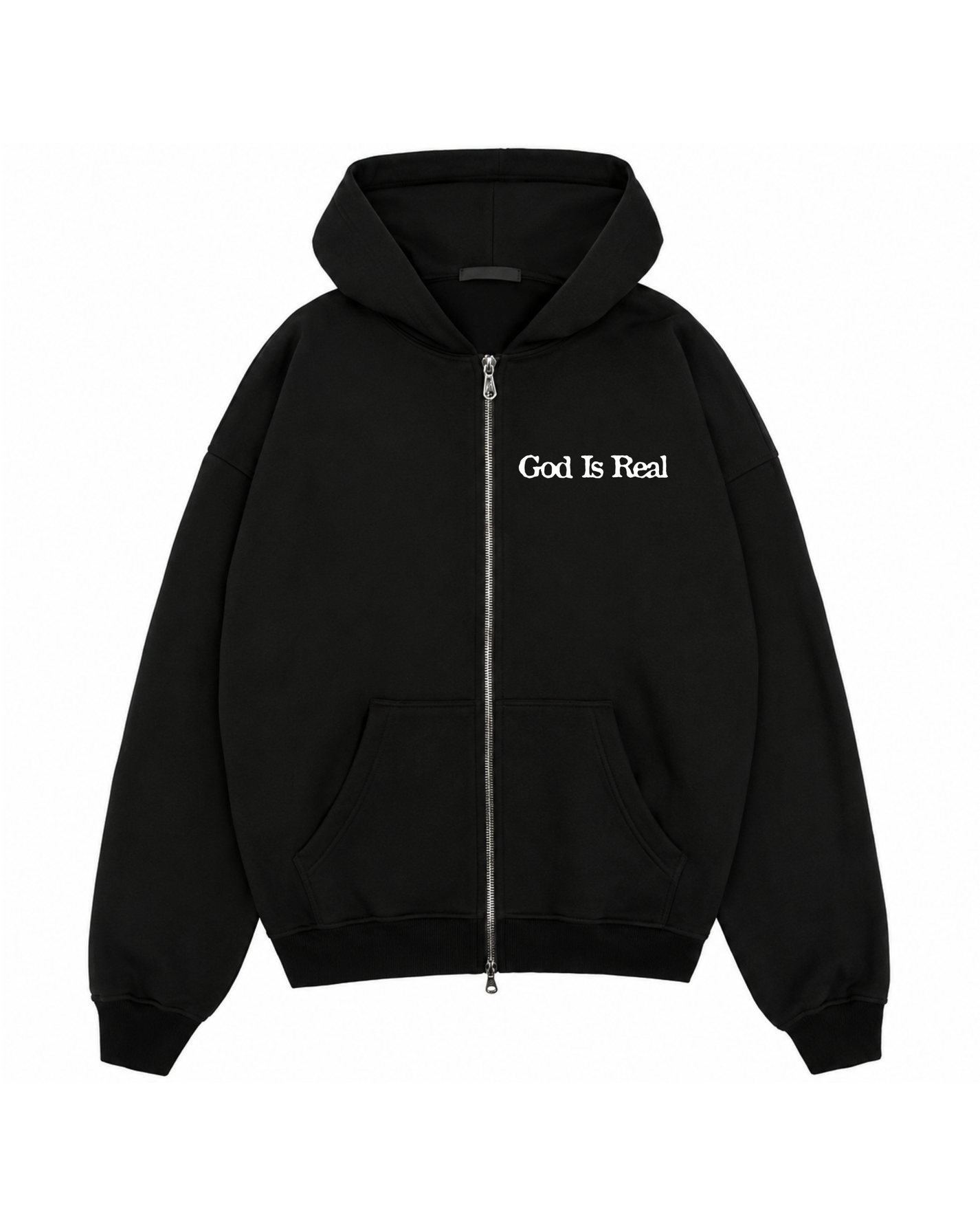 GOD IS REAL LOGO ZIP HOODIE